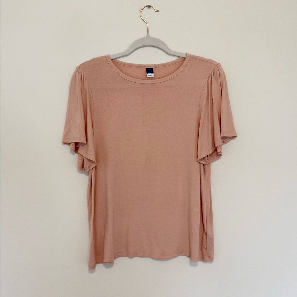Old Navy Pink Flutter Sleeve Relaxed Tee